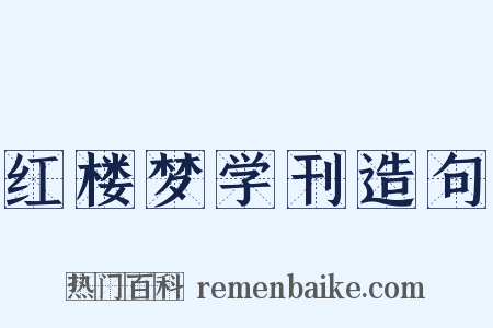 红楼梦学刊造句是什么意思的图片